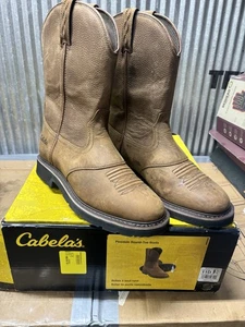 Cabela's Pinedale Western Work Boots Round Toe Men's 11D Leather - Picture 1 of 3