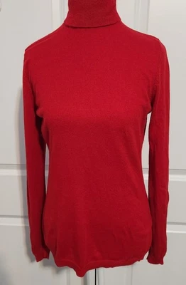Mujer MODA International Seda y Cachemira Rojo Cuello Alto Talla L Foto 1 de 4