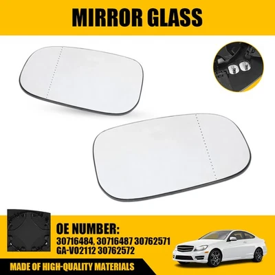 Espejo de vidrio lado conductor pasajero con respaldo para Volvo S40 V50 2,5 l 2011-2012 2x Foto 1 de 4