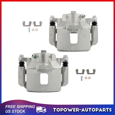 Front Pair Brake Calipers w/Bracket For Chevrolet Cobalt 2007 2008 2009 2010 - Image 1 of 4
