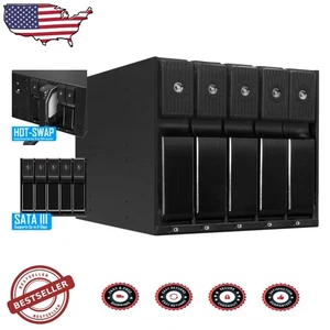Rack mobile 5 baies pour disque dur/SSD 3,5" - Support SATA haute vitesse et construction en aluminium - Photo 1/11