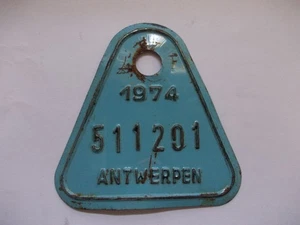 Altes kleines Blechschild Fahrradplakette Belgien Shabby Brocante Vintage - Bild 1 von 1
