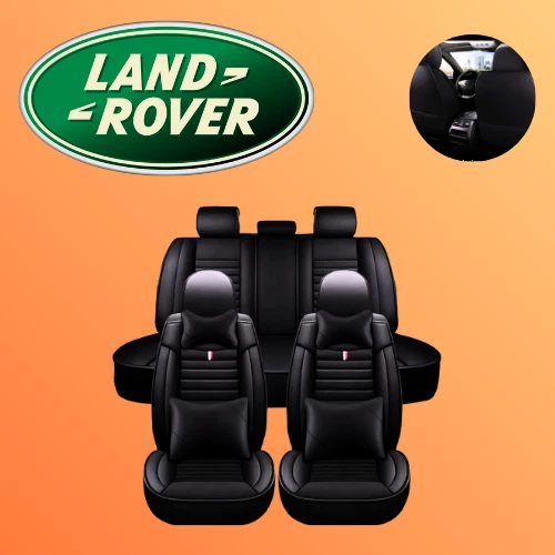 Funda de asiento de lujo de ajuste personalizado cojín de cuero negro 5 asientos para todos Land Rover Foto 1 de 4