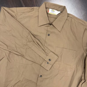 Camisa utilitaria de trabajo grande Riverside para hombre con cuello abotonado L/S color caqui - Imagen 1 de 9