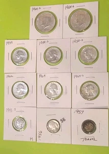 90 Percent Silver Lot (11) Silver Coins - Picture 1 of 8