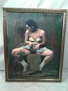 Uniukat Munst,Öl-Gemälde a.Leinwand,Erotik,signiert,m.Rahmen,B27,5 cm m.R. - Bild 1 von 7