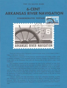 #1358 6c Arkansas River Stamp Poster- Unofficial Souvenir Page Flat - Picture 1 of 1