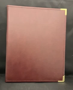Vintage Hazel Burgundy Faux Leather Notepad Portfolio Folder w Dry Erase Board - Picture 1 of 7
