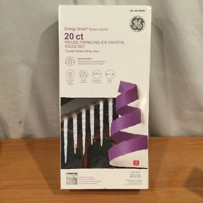 GE Energy Smart Twinkling Ice Crystal Icicle Set, Crystal White (20 Count) - Image 1 of 4