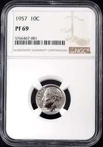 1957 Proof Roosevelt Dime certified PF 69 by NGC! - Picture 1 of 4