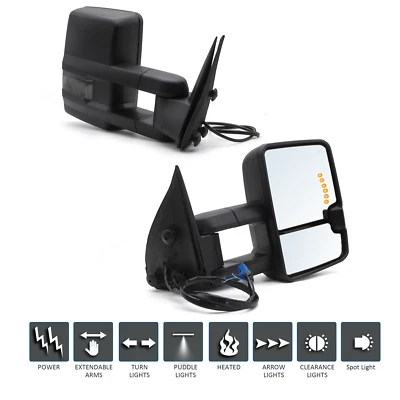 Towing Mirrors For 2003-2006 Chevy  Avalanche 1500 2500 Power Heated Signal Lamp - Imagem 1 de 4