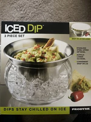 NEW Prodyne ICED DIP 3 Piece Serving Set (2010/IC-6) Stainless Steel Dip Bowl - Image 1 of 4