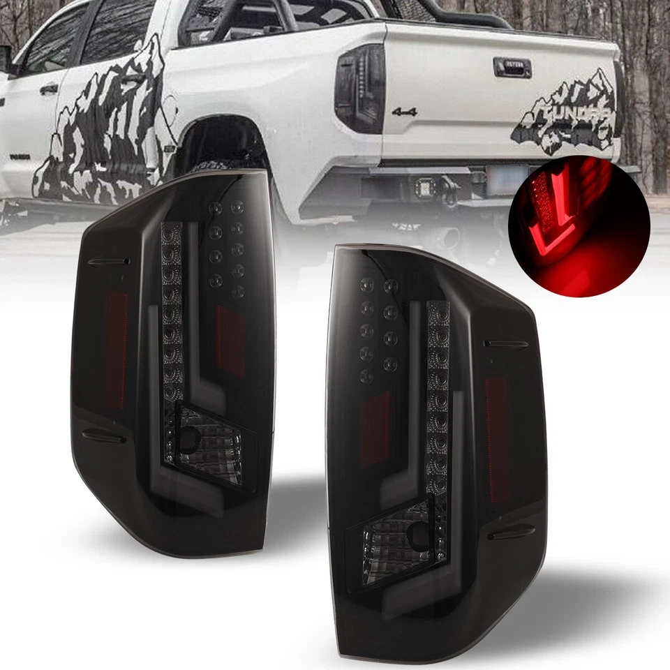 Winjet OE Factory Fit for 2014 -2018 Toyota Tundra LED Brake Tail Lights Smoke