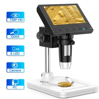 Mini USB Digital Mikroskop Lupe 1000x HD Microscope Kamera 8 LEDs für Handy PC - Bild 1 von 4