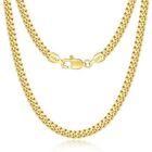 Collier chaîne en or véritable 18 carats pour hommes garçons femmes, collier chaîne en or homme 4 mm...