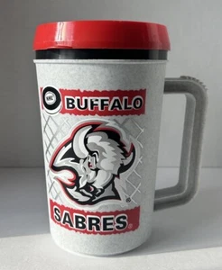 Vintage Buffalo Sabres Goat Head Logo Plastic Mug With Lid. RARE Super Thermo - Picture 1 of 5