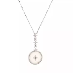ZARD Starburst Circle Charm Pendant Lariat Style Necklace Crystal Accents - Picture 1 of 2