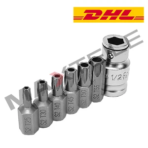 Schraubendreher Torx Bitsatz 7-tlg Bit mit Loch Bohrung T25 T30 T40 T45 T50 T55 - Bild 1 von 6