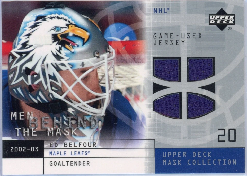 2002-03 UPPER DECK MASK COLLECTION MEN BEHIND THE MASK ED BELFOUR USED JERSEY - Image 1 of 1