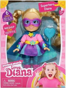 Reloj de Bolsillo - LOVE DIANA Mashups - SUPER HERO 6" Muñeca y Cepillo Nuevo en Caja - Imagen 1 de 3