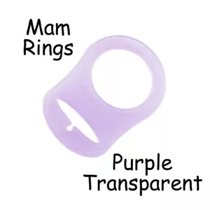 1 MAM Ring Button Style Dummy Pacifier Clip Adapter - Purple Transparent - Picture 1 of 5