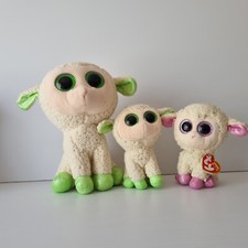 TY Beanie Boos Lavender the Lamb Plush Large and Small Green and Pink x 3 Toys