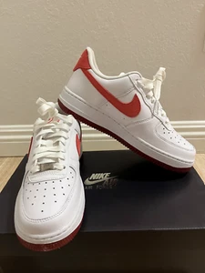 Nike Air Force 1 Low 07' Sneaker White&Red Size 7 (24cm) - Picture 1 of 11