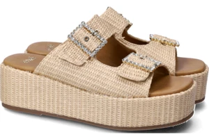 Exe Alba 252 Zapatillas De Mujer Con Doble Hebilla Ajustable Beige - Imagen 1 de 2
