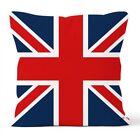 Taie d'oreiller Union Jack lin platine 18x18 en linge GB drapeau britannique