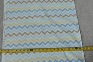 20" Long, Yellow Blue Tan & Cream Chevrons on Flannel, Jo-Ann, V953 - Picture 1 of 6