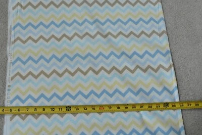 20" Long, Yellow Blue Tan & Cream Chevrons on Flannel, Jo-Ann, V953 - Image 1 of 4