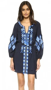 FIGUE Tula Mini Dress Cotton Viscose Embroidered Detail Gorgeous Dress XXS 6 -8 - Foto 1 di 11