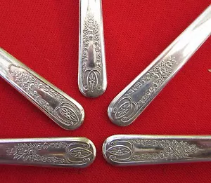 Cuchillos horquillas sólidas con sangrado patrón Old Colony 1911 de 1847 Rogers placa de plata - Imagen 1 de 18