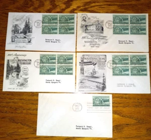 First Day Cover Lot of 5   1953 100th Anniversary Washington Territory  3-2-1953 - Picture 1 of 2