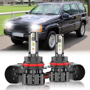 2x LED Headlight High Low Beam Bulb 6000K 9004 For 1993-1997 Jeep Grand Cherokee - Picture 1 of 14