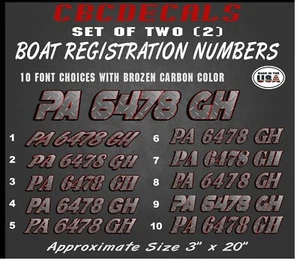 Cbcdecals- Diamond Plate Custom Boat & Jet Ski Registration Numbers 3x20 (Set 2) - Bild 1 von 8