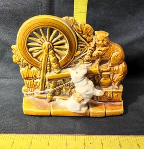 Vintage McCoy Pottery Wishing Well Planter White Scottie Dog Rare Original Leash - Picture 1 of 3