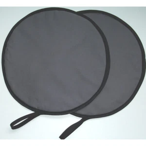 Aga Pads Hob Lid Pair Mat Covers Pair With Loops Plain Solid Grey Hotplate x 2 - Picture 1 of 4