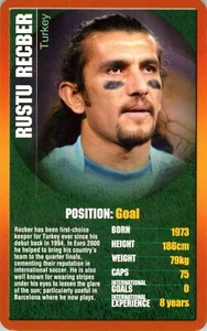 2004 EUROPEAN FOOTBALL STARS Turkey Card RUSTU RECBER - Picture 1 of 2