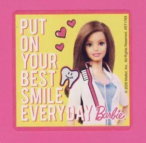 10 Barbie Dental Large Stickers - Medical - Put on Your Best Smile Everyday - Picture 1 of 1