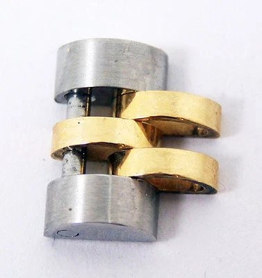 Original s/steel & 18k Rolex Watch Jubilee Bracelet Link 10 mm EXLNT Condition - Image 1 of 3