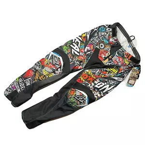 O'neal Mayhem Pant Crank Motocross Pants Adult Size 30 Black All Over Print Logo - Picture 1 of 12