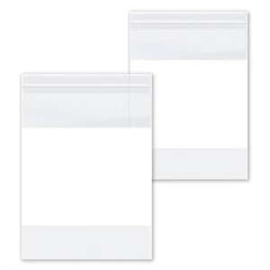 1000 Clear 5" x 8" 2 Mil Writeable White Block Reclosable Plastic Poly Bags - Picture 1 of 6