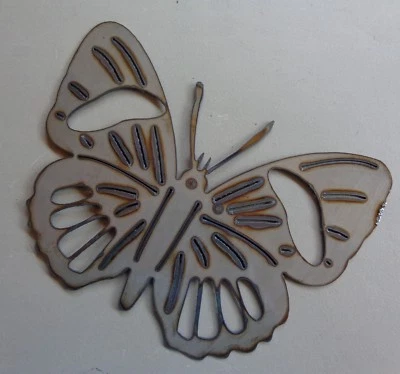 Garden Butterfly Plasma Cut Metal Wall Art Natural Steel Finish 13-1/2" x 10"  - Изображение 1 из 4