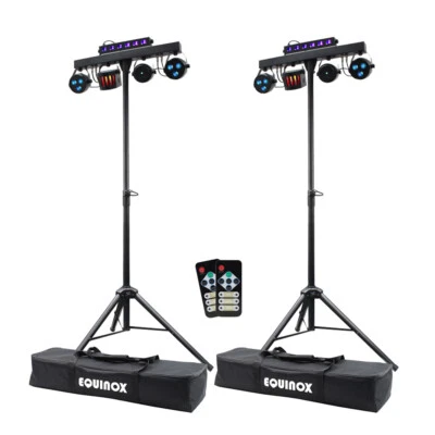 2x Equinox Microbar Multi System Reloaded Lighting Package T-Bar Derby UV Strobe - Image 1 of 4