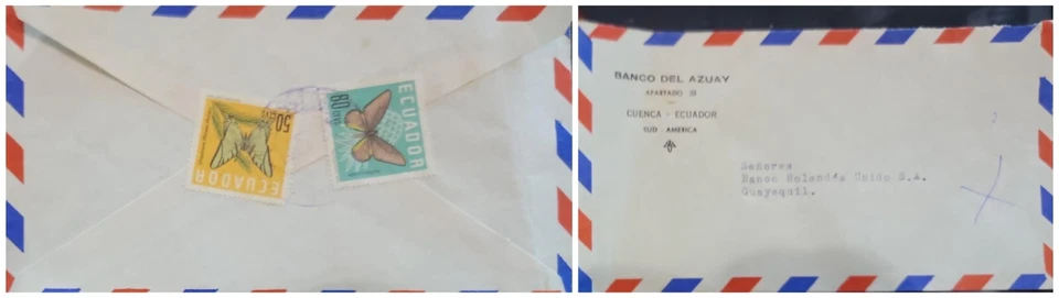 O) ECUADOR, MARIPOSAS, DEL BANCO DEL AZUAY - CUENCA, A GUAYAQUIL, XF Foto 1 de 1