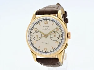 Cauny Prima Chronograph Manual Winding 18K Gold Ref.3910 - Imagen 1 de 11