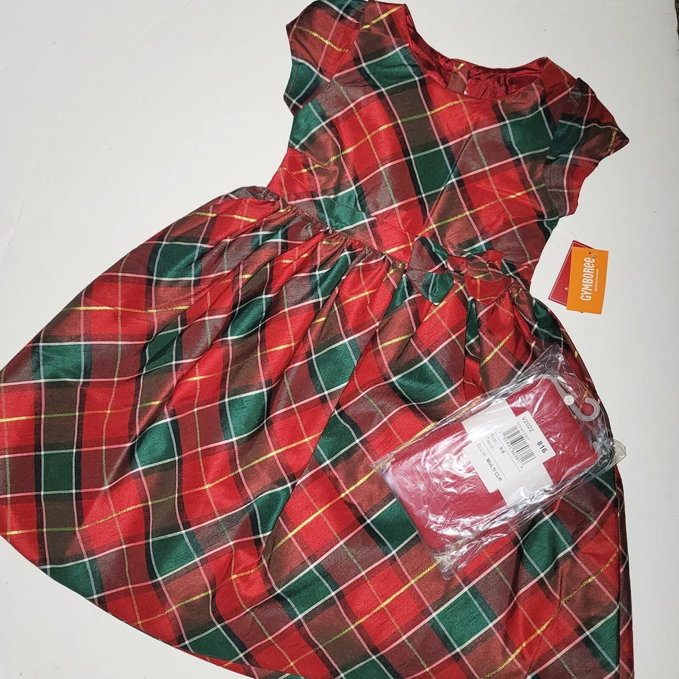 Nuevo con etiquetas Conjunto de 2 medias metálicas vestido a cuadros Gymboree talla 7 Holiday Traditions 2022  Foto 1 de 4