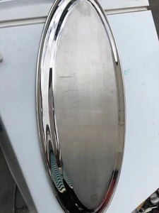 Art Deco French Stainless Steel Tray JEAN COUZON SERVING TRAY LONG OVAL FRENCH - Picture 1 of 5