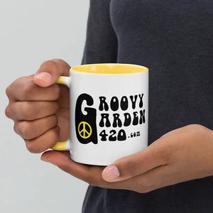 GroovyGarden420 Logo 11-ounce Mug (White outside) - Color Inside - Picture 1 of 9